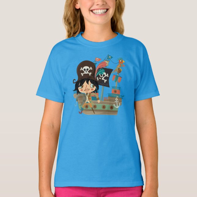Pirate and Pirate Ship T-Shirt (Front)