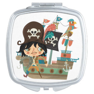 Pirate and Pirate Ship Vanity Mirror