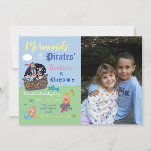 Pirate and Princess party invites