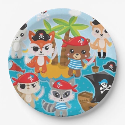 Pirate Animal Crew  Paper Plates