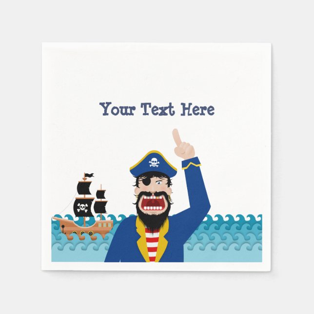 Pirate Announcement Napkins (Front)