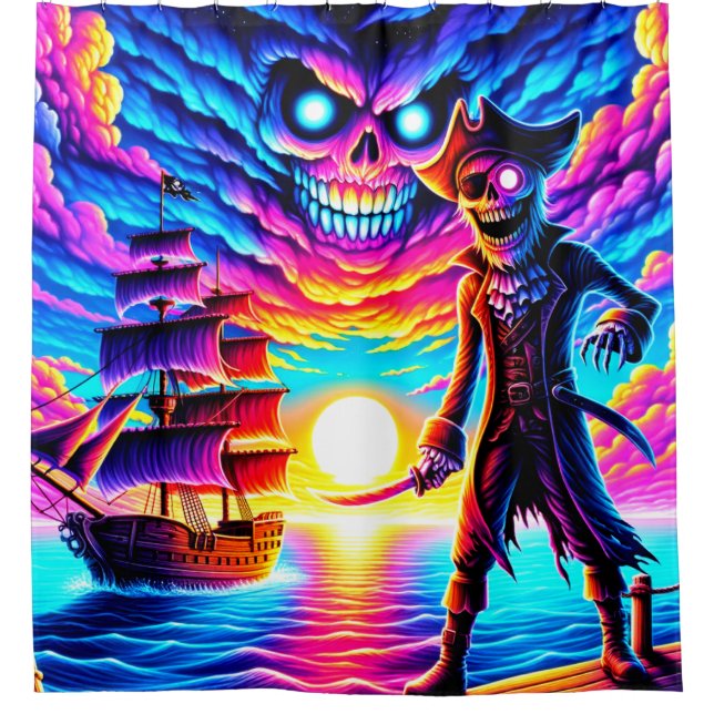 Pirate Art Shower Curtain (Front)
