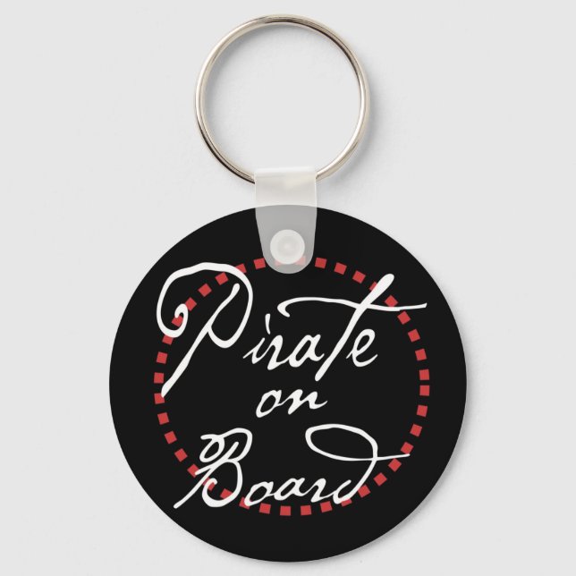 Pirate at the Wheel Keychain (Front)