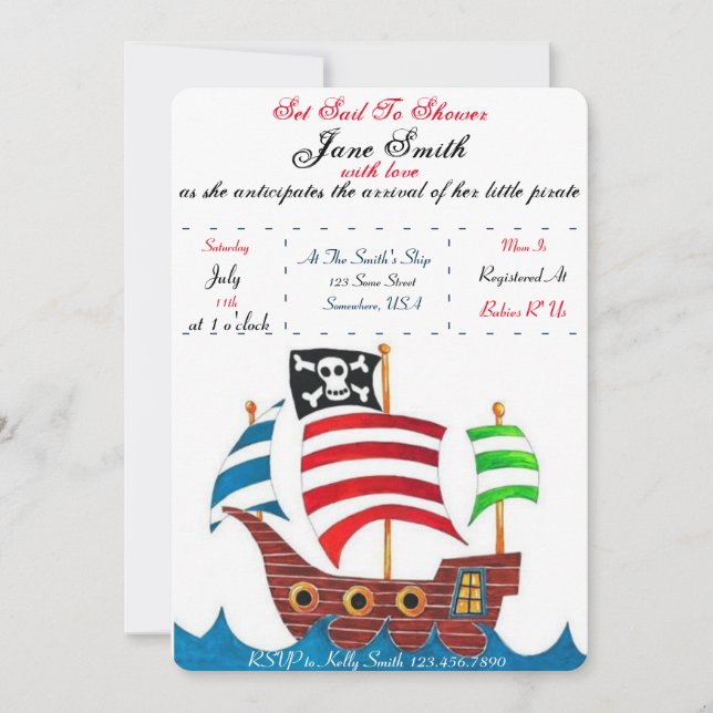Pirate Baby Shower Invitation (Front)