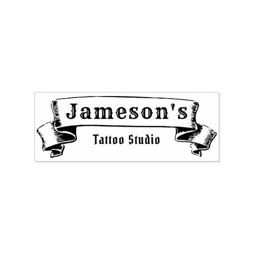 Pirate Banner with Custom Name or Business Rubber Stamp | Zazzle
