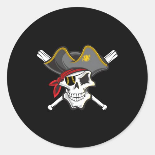 Pirate Baseball Skull Fans Of Pittsburgh Classic Round Sticker