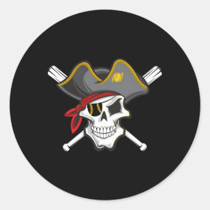 Pirate Baseball Skull Fans Of Pittsburgh Classic Round Sticker