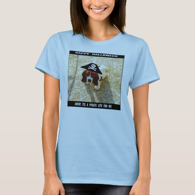 Pirate Basset Hound Shirt (Front)