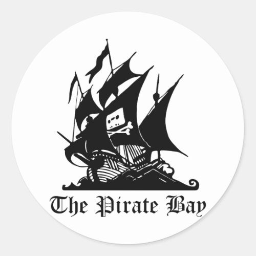 Pirate Bay Illegal Torrent Internet Piracy Classic Round Sticker