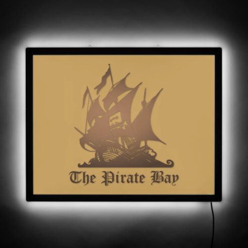 Pirate Bay Illegal Torrent Internet Piracy Postca LED Sign