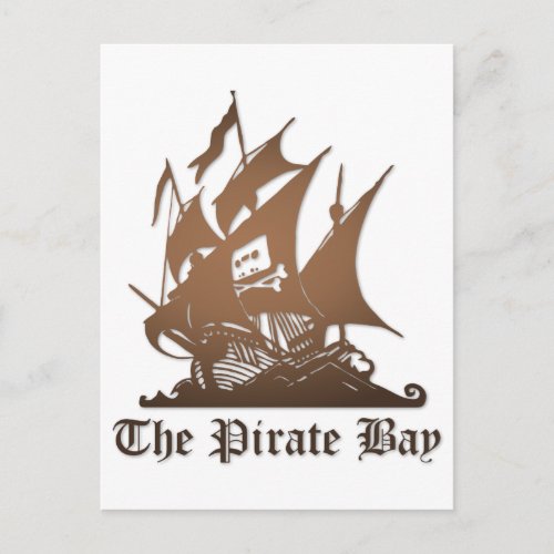 Pirate Bay Illegal Torrent Internet Piracy Postca Postcard
