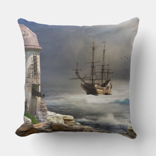 Pirate Bay Throw Pillow