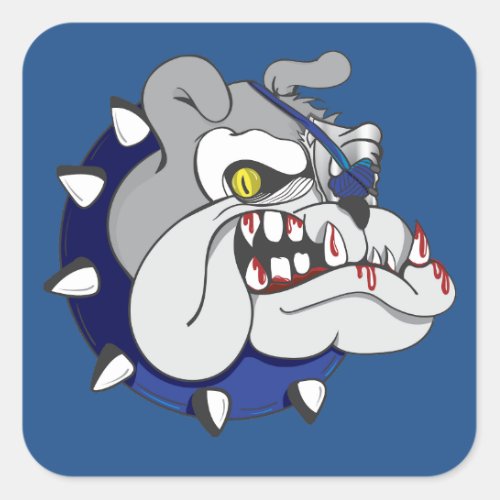 Pirate Beastly Bulldog Zombie Square Sticker