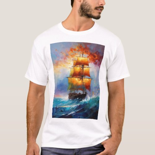 Pirate Beats Sailing Soundwaves with DJ Crew T_Shirt
