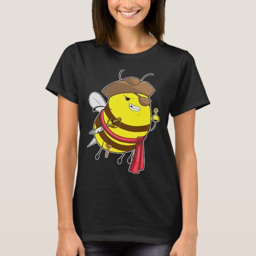 Pirate Bee Halloween Pirate Costume Jolly Roger Ca T_Shirt