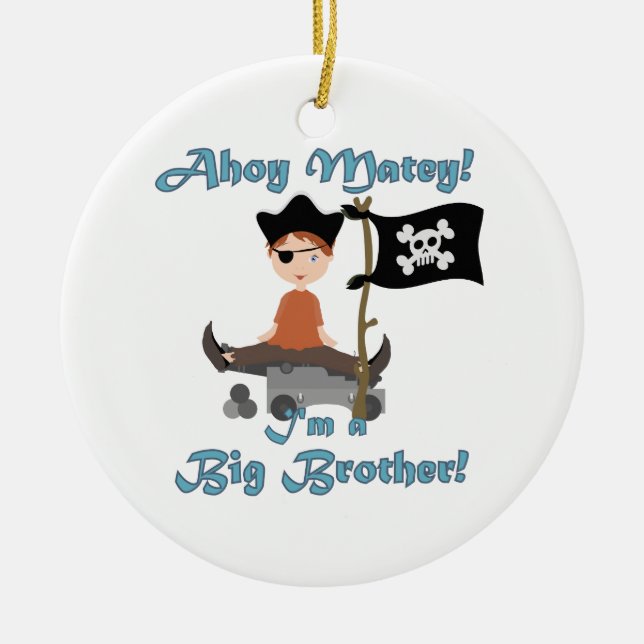 Pirate Big Brother Ceramic Ornament (Front)