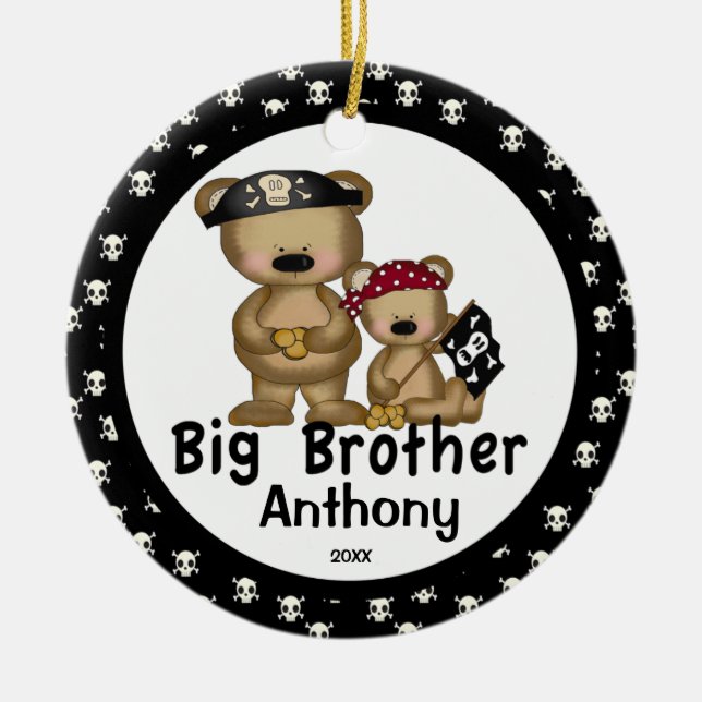Pirate Big Brother Christmas Ornament (Front)
