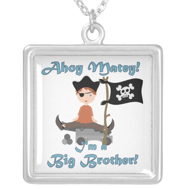 Pirate Big Brother Silver Plated Necklace (Front)