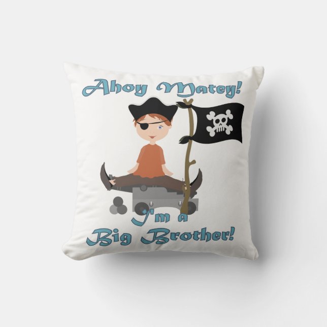 Pirate Big Brother Throw Pillow (Front)