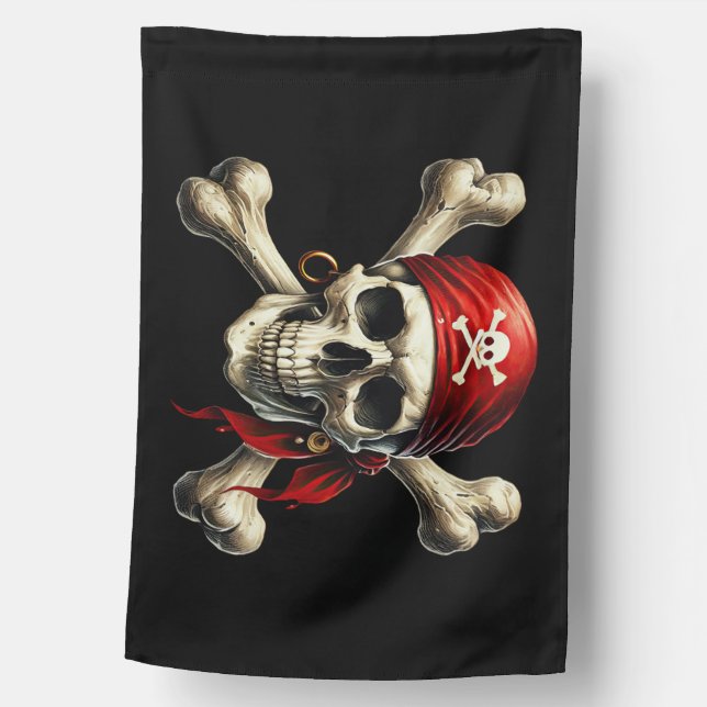 Pirate Birthday Adventure House Flag (Front)