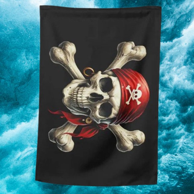 Pirate Birthday Adventure House Flag (Celebrate your little pirate’s special day with our Pirate Birthday Adventure House Flag. )