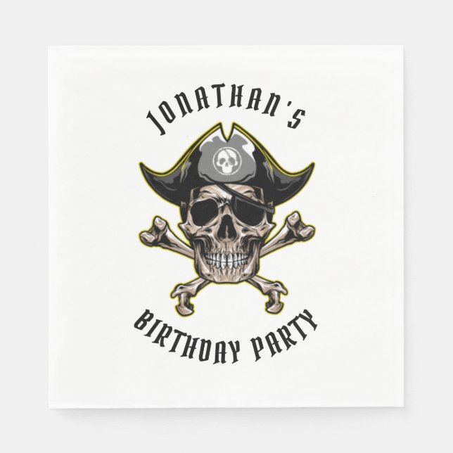  Pirate Birthday Adventure Napkins (Front)