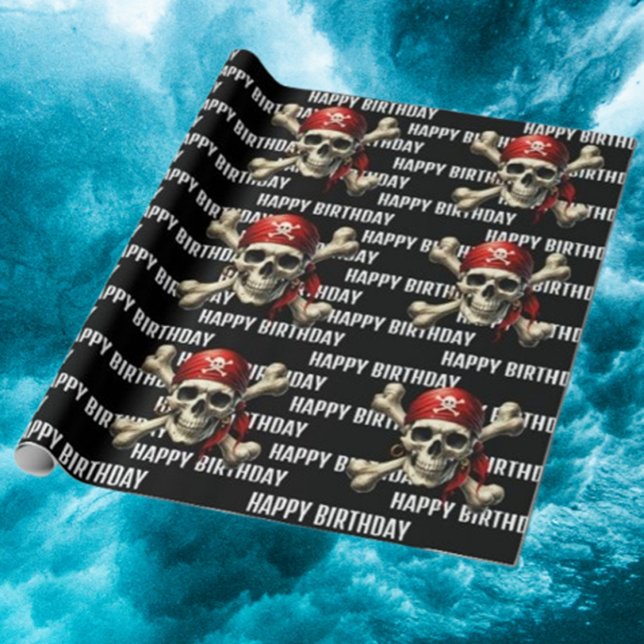 Pirate Birthday Adventure Wrapping Paper (Make every birthday unforgettable with our Pirate Birthday Adventure Wrapping Paper.)