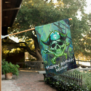  Pirate Birthday Bash House Flag