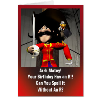 Funny Pirate Birthday Cards - Greeting & Photo Cards | Zazzle