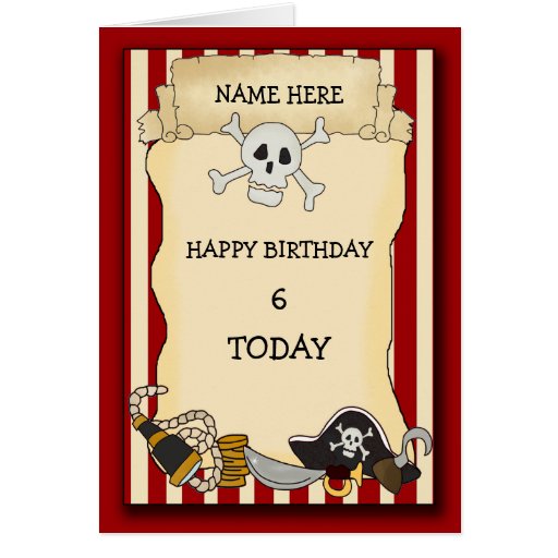 Pirate Birthday Card | Zazzle