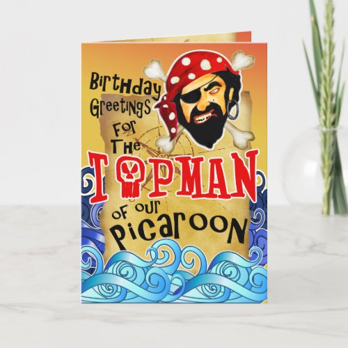 Pirate birthday cards for boss