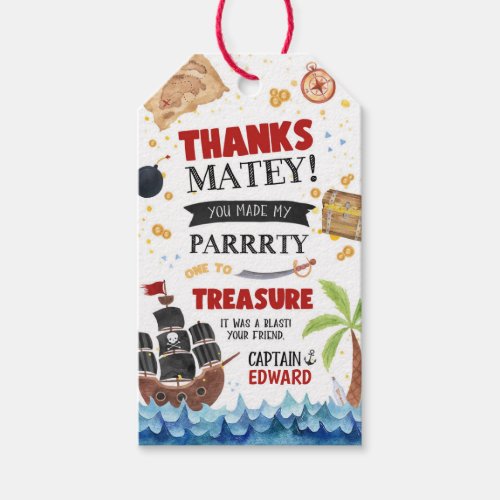 Pirate Birthday Favor Tags