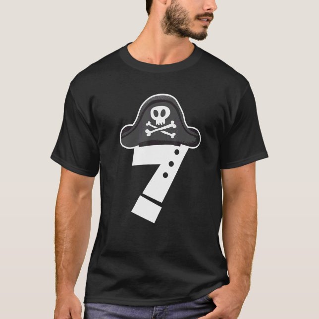 Pirate Birthday For 7 Years Old T-Shirt (Front)