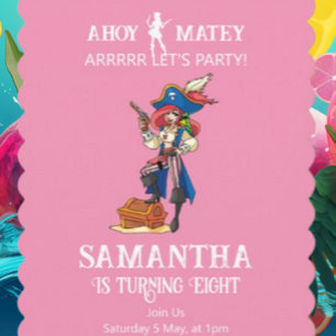 Pirate Birthday Girl Invitation