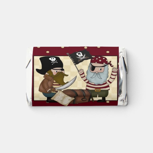 Pirate Birthday Hershey Mini Candy Wrapper Labels Hershey's Miniatures (Front)