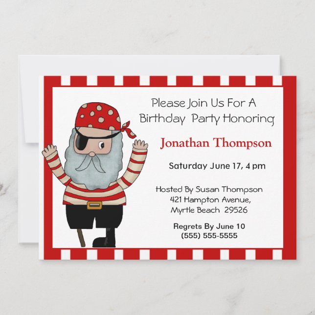 Pirate  Birthday Invitation (Front)