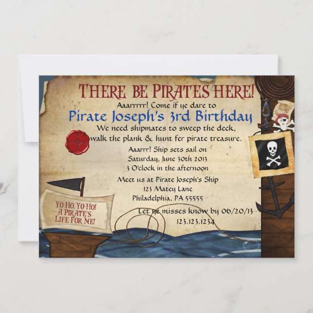 Pirate Birthday Invitation (Front)