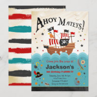 Pirate Birthday Invitation Ahoy Pirate Party Bash