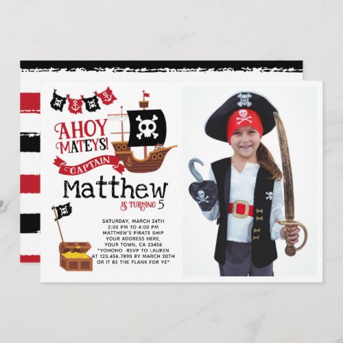 Pirate Birthday Invitation with Photo