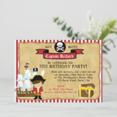 Pirate Birthday Invitation (with Ship & Map) (Standing Front)