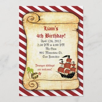 Pirate Birthday Invitations by BarbaraNeelyDesigns at Zazzle