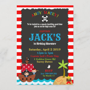 Pirate Birthday Invitations Pirate Party Boy
