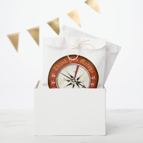 Pirate Birthday Jolly Roger Compass Favor Bag