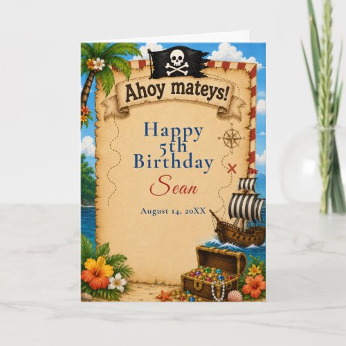 Pirate Birthday Party Card
