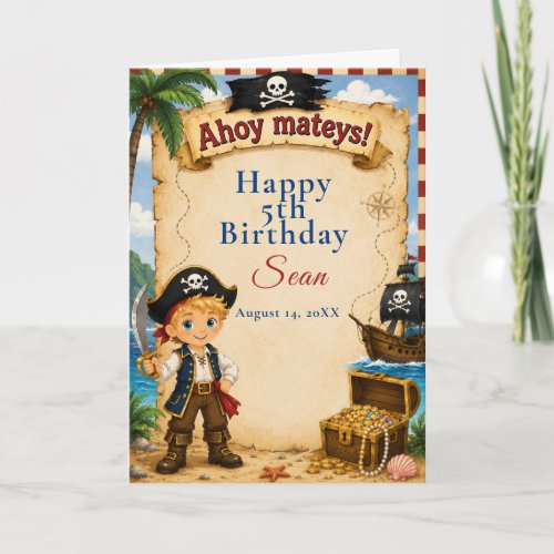 Pirate Birthday Party Card