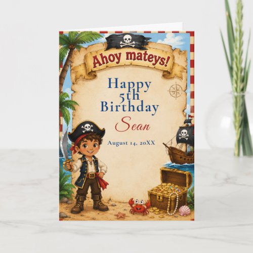 Pirate Birthday Party Card