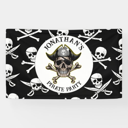 Pirate Birthday Party Cross Bones Banner