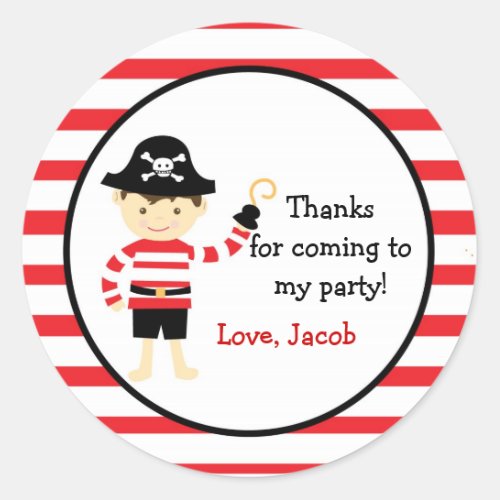 Pirate Birthday Party Favor Stickers Labels seals