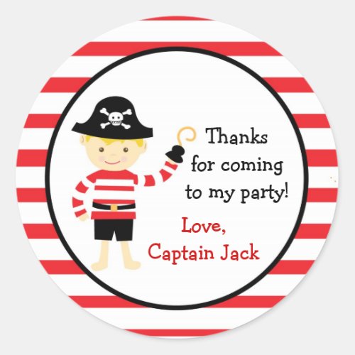 Pirate Birthday Party Favor stickers seals tags
