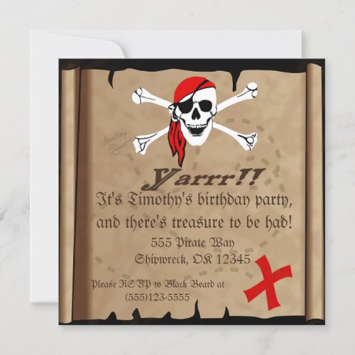 Pirate Birthday Party Invitation